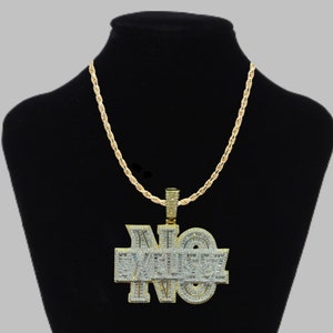 No Excuse Pendant Hip Hop Style Name Necklace Iced Out - Etsy