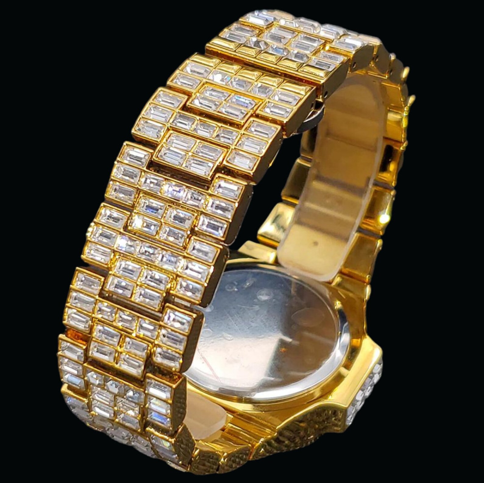 18K Plated Silver&gold Lab Diamond Watch Iced Luxury Brand Etsy