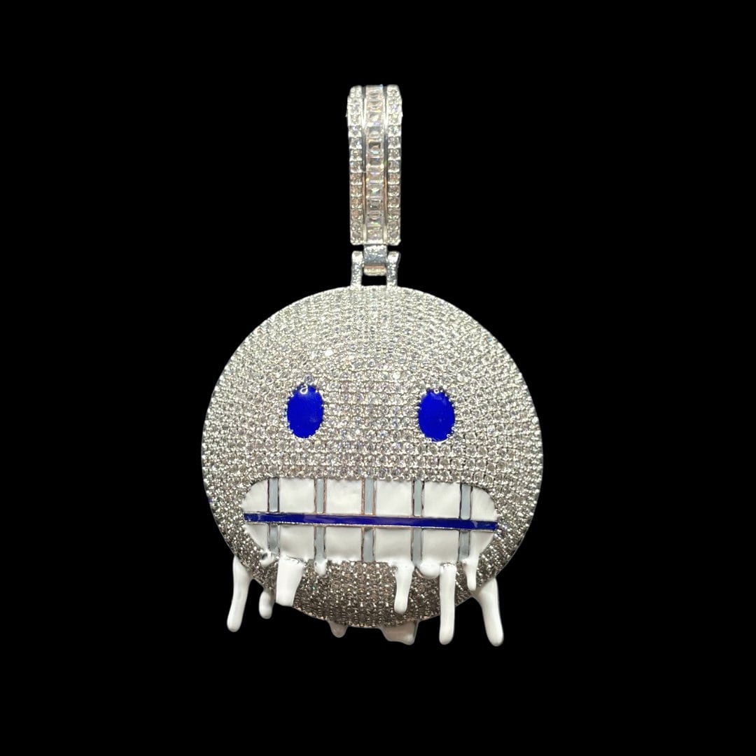 Blue Eyed Drippy Mouth Iceman Iced Out Pendant Jewelry Hip Hop Jewelry
