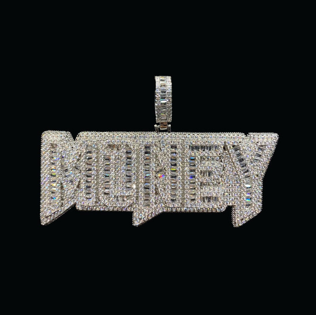Luxury New Iced Out Letters Money Pendant Baguette Pendant - Etsy