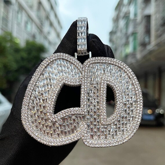 Big diamond name necklace outlet