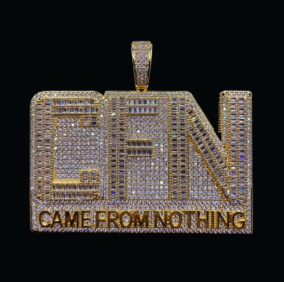 Iced Out Letter CFN Came From Nothing Pendant, Jewelry for Men, Custom ...
