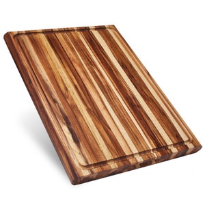 Highland | Extra Large Teak Wood Cutting Board (23x17x1.5 in) | GIFT BOX Included