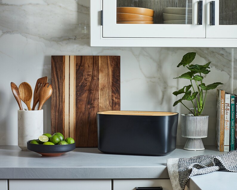 Union Modern Bamboo Fiber Bread Box for Countertop With Etsy