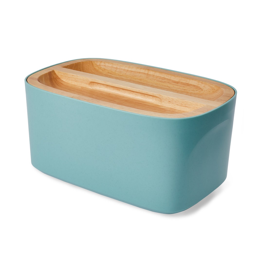 Union Modern Bamboo Fiber Bread Box for Countertop With Reversible Wood