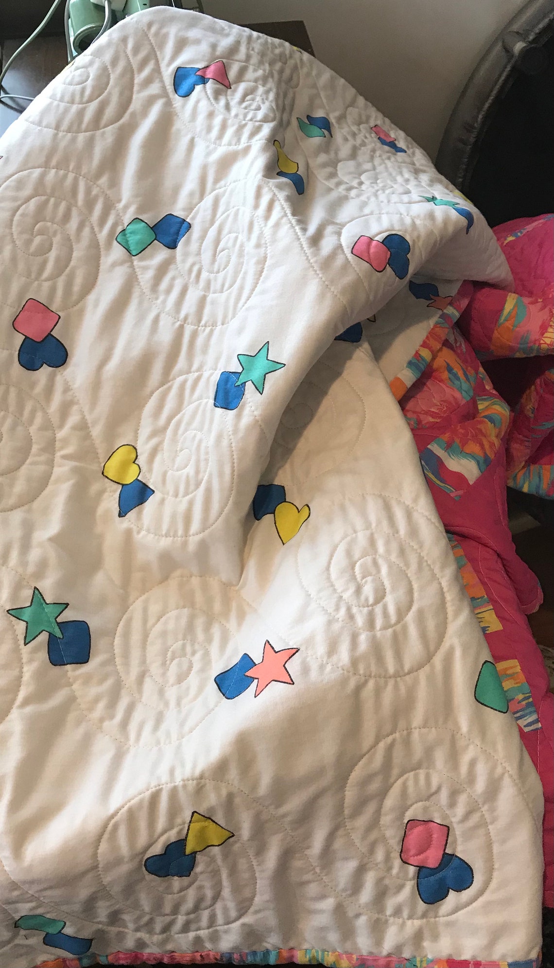 Hot Pink Quilt, Pink Quilt, Twin Quilt, Long Twin Quilt, Girly Quilt