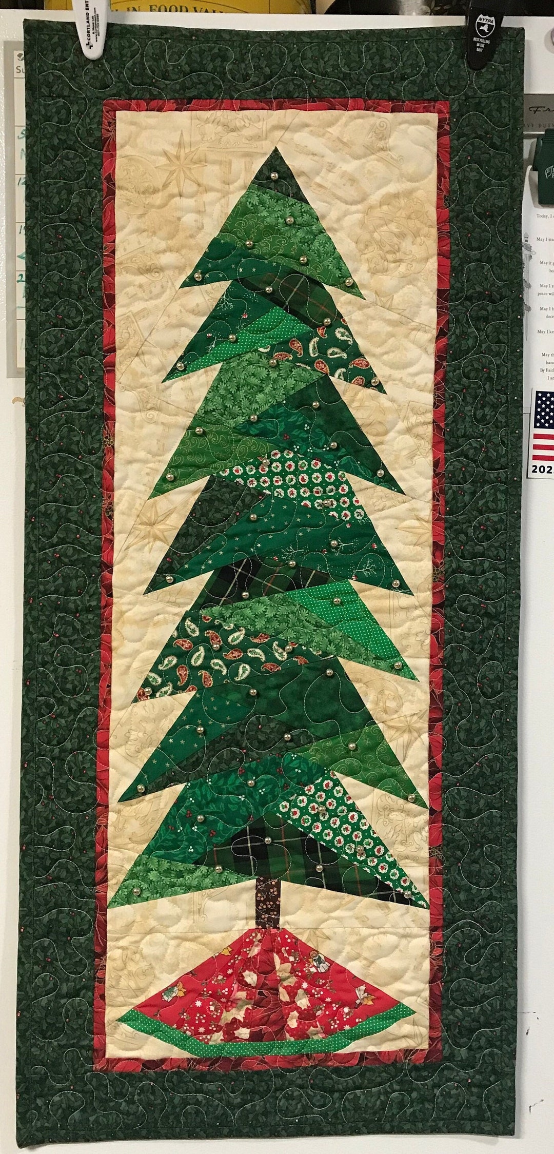 Quilted Christmas Tree Wallhanging for Displaying Miniature Etsy