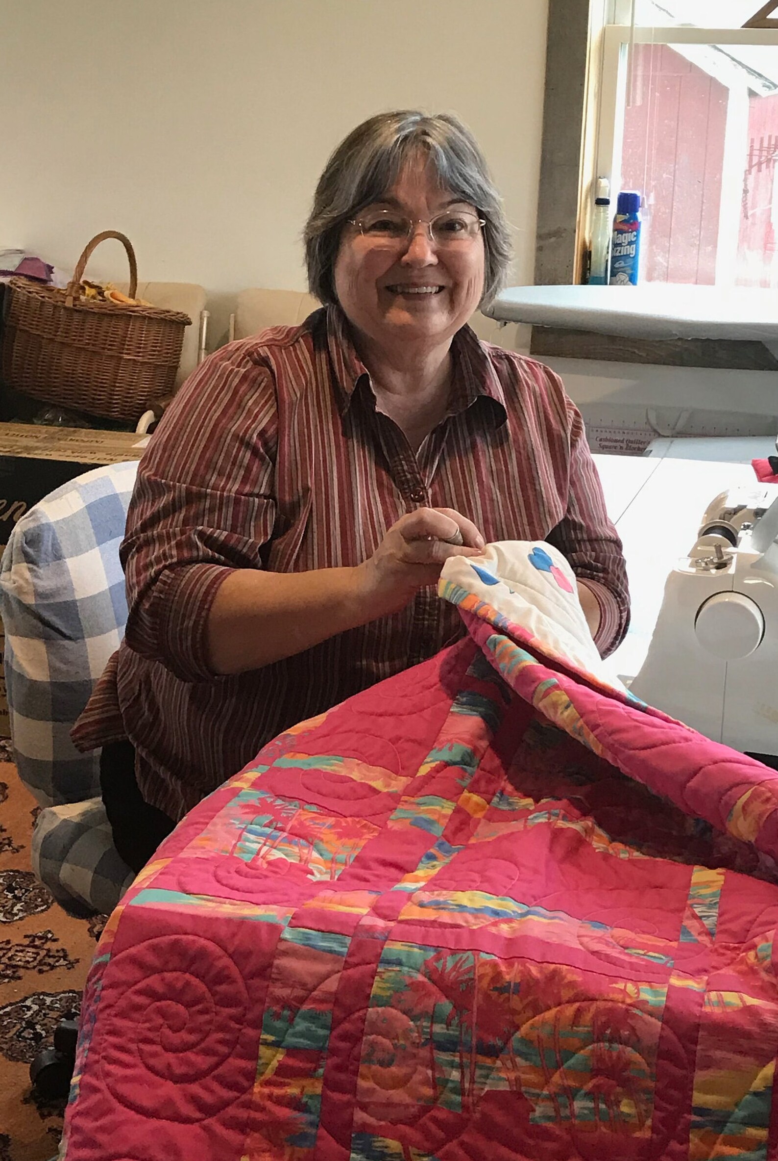 Hot Pink Quilt, Pink Quilt, Twin Quilt, Long Twin Quilt, Girly Quilt