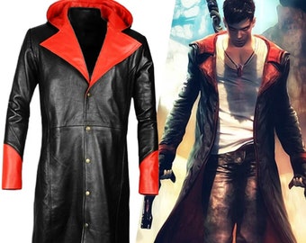 Inspired By Devil May Cry 5 Dante Leather Coat, Handcrafted Cosplay Costume