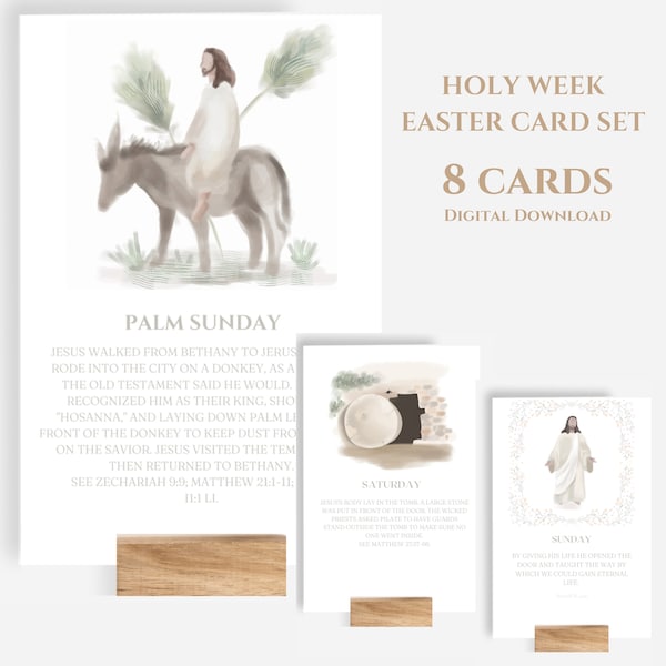 Easter Card Set - Holy Week 8 Card Set - Digital Download