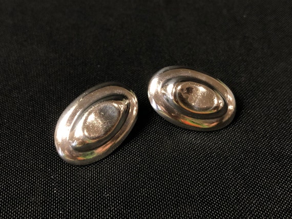 Sterling Silver Post Modern Oval Earrings | 925 |… - image 2