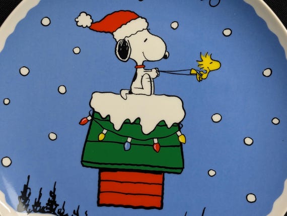 美品　60s SNOOPY Christmasバナー Vintage Collectable Ceramic 1990 Christmas Signature Series