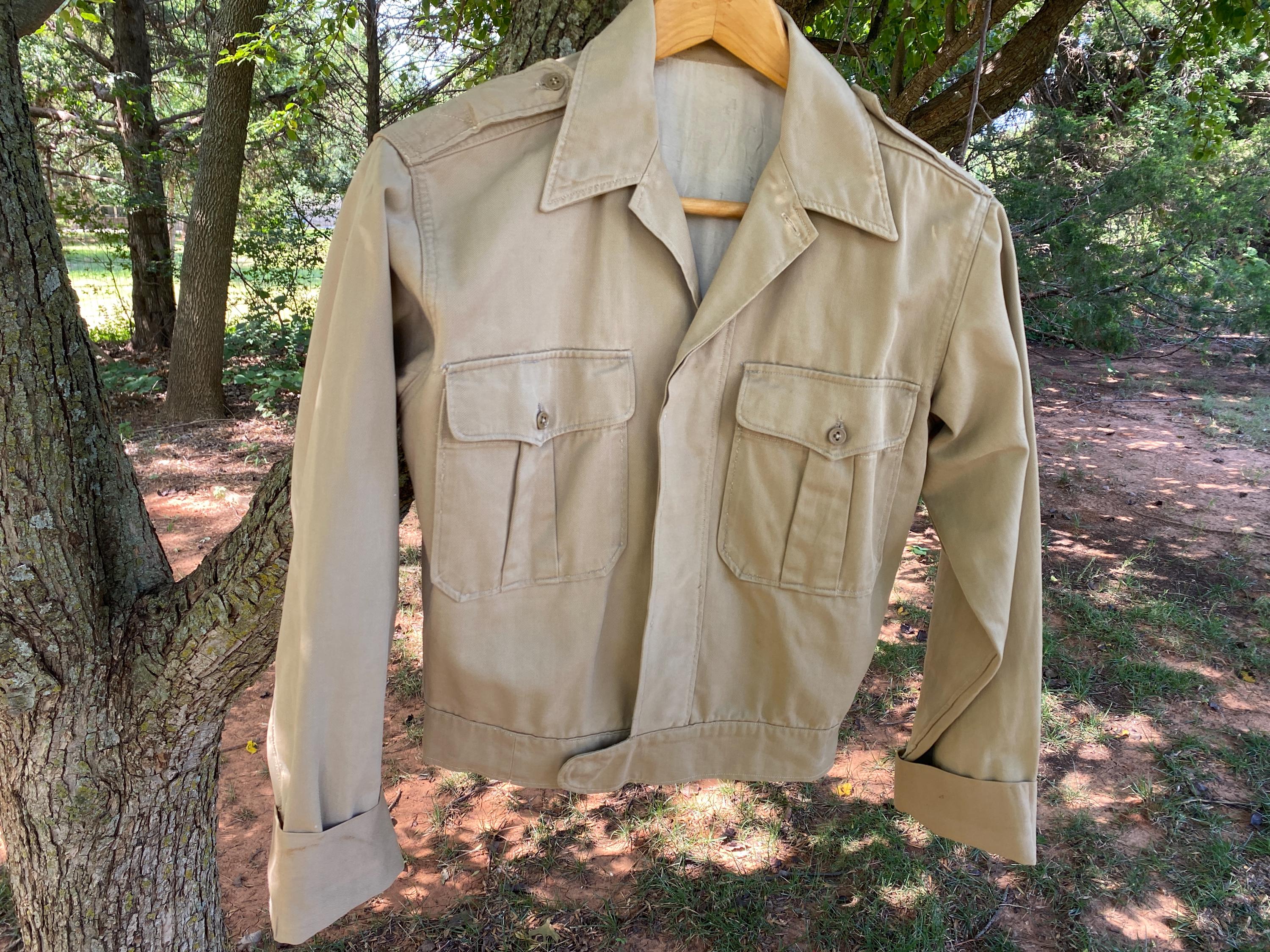 Vintage 1940s Wwll Khaki Army Jacket, Militaria Collectible or to