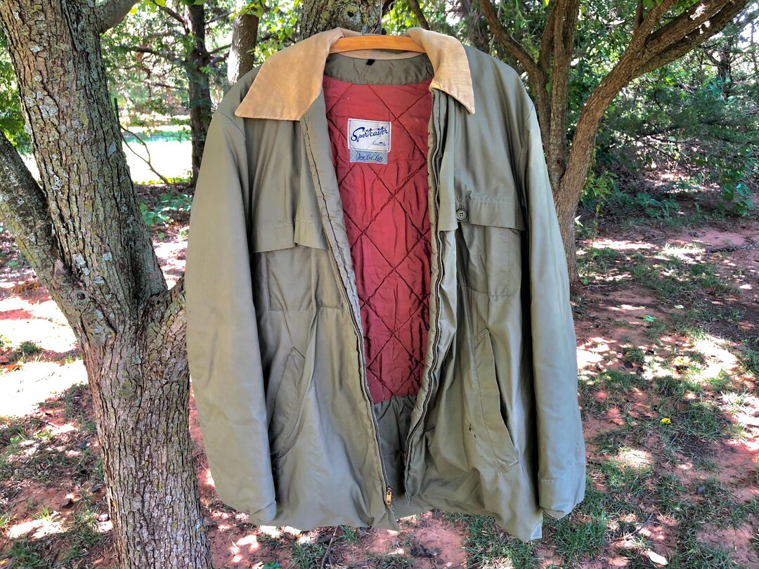Vintage 1950/60s SPORTCASTER SEATTLE Men's Large Khaki Green
