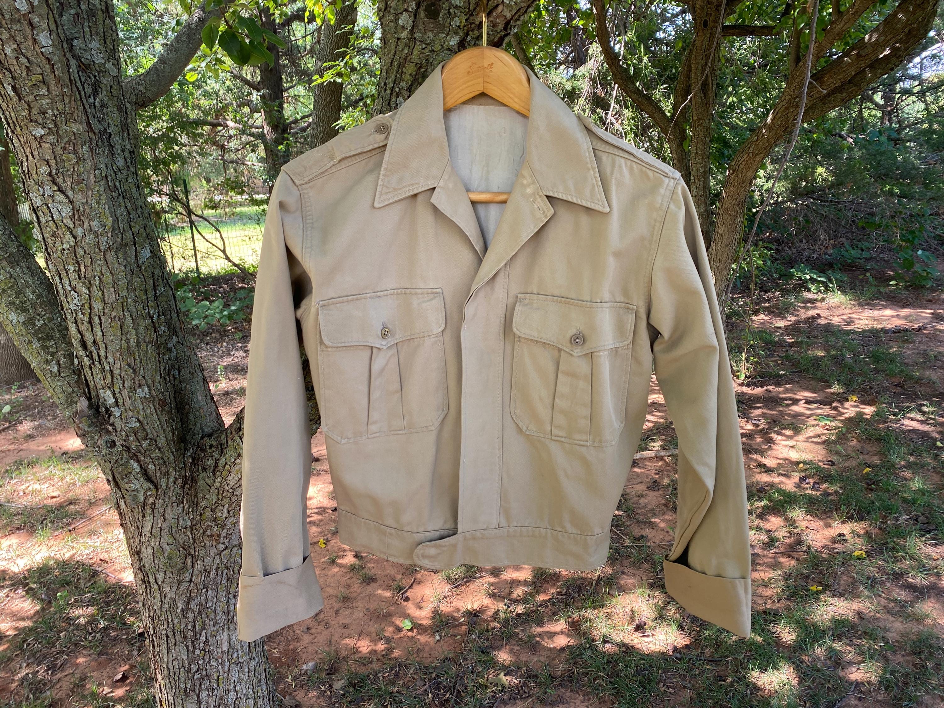 VTG Men's 1940s WW2 British Army Aertex Bush Jacket Sz S