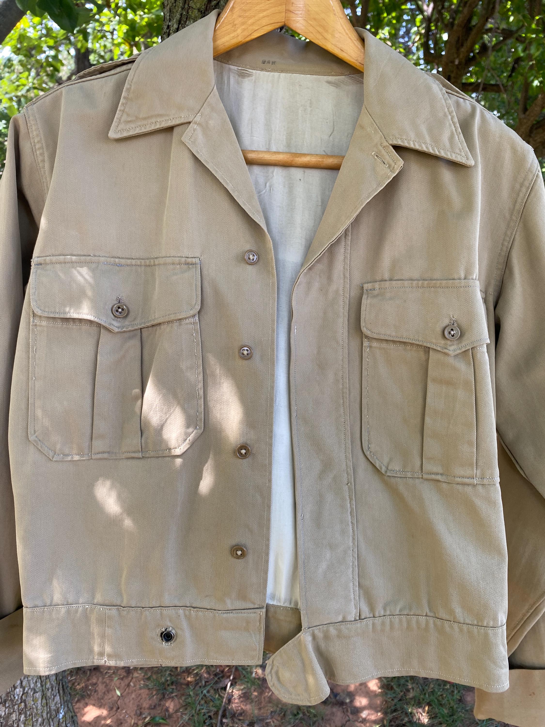 Vintage 1940s Wwll Khaki Army Jacket, Militaria Collectible or to