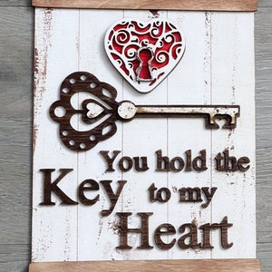 Key to my heart - Key & heart locket sign svg for lasers, diy Key and heart sign digital file