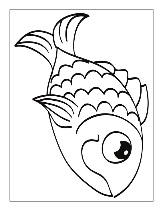 Coloring book pages Gold Fish 20 different designs kids | Etsy
