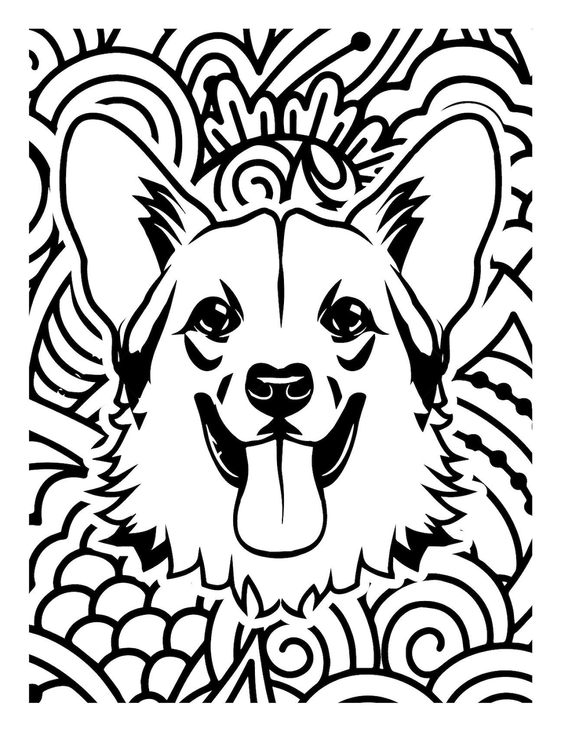 Coloring book pages Doggie 25 different designs Etsy