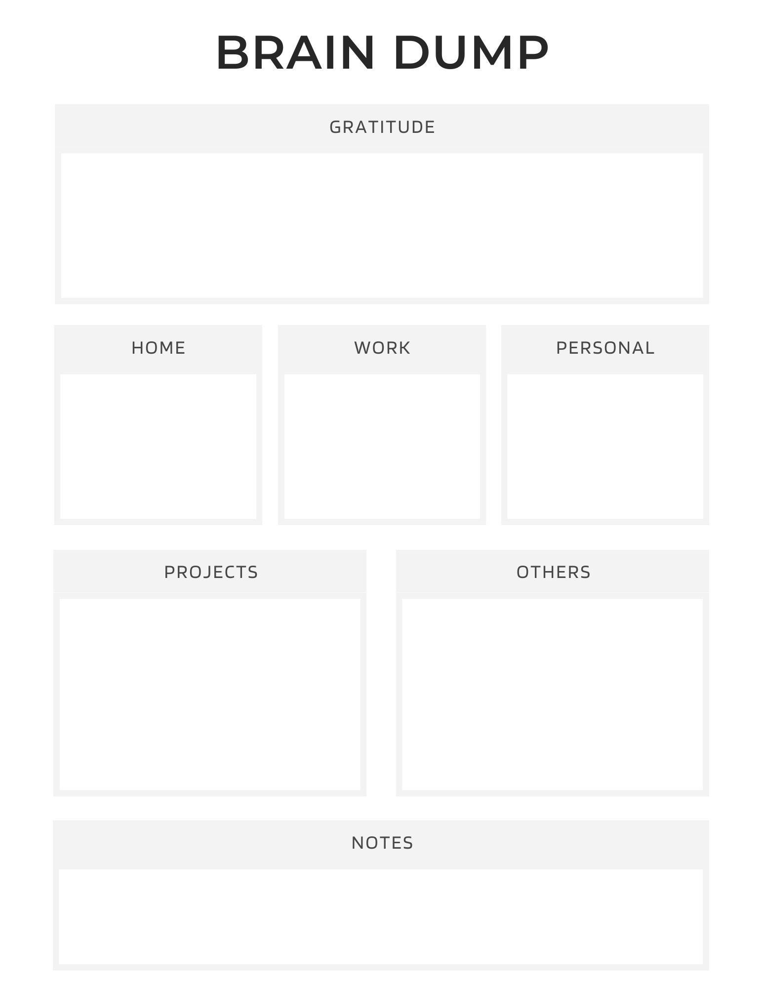 Brain Dump Template Worksheet Printable Download - Etsy