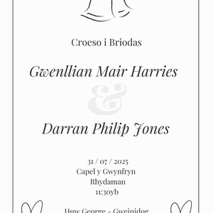 Wedding day programme template