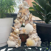 Seashell Initial K Wood Art - Etsy