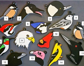 North American Backyard Bird Keychains | North American Backyard Bird Magnets | Bird Ornaments/Decorations