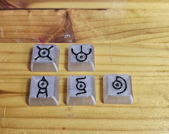 Unown Pokemon Keycaps - WASD + ESC Key Set | MX Compatible Gaming Keycaps