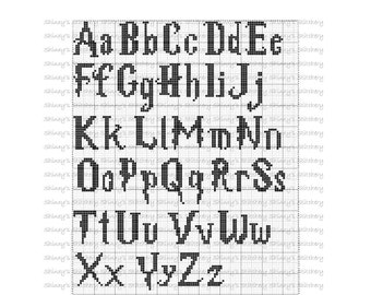 HP Wizard Cross Stitch Font Package