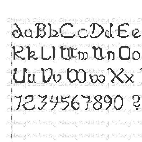 LOTR Hobbit Inspired Cross Stitch Font Pattern