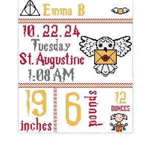 Little Wizard or Witch Baby Sampler Pattern DIY image 3