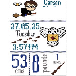 Little Wizard or Witch Baby Sampler Pattern DIY image 4