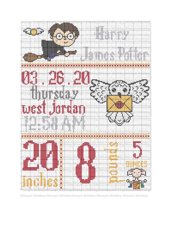Little Wizard or Witch Baby Sampler Pattern DIY