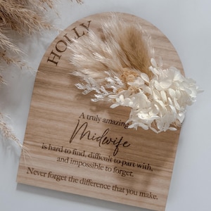 Midwife/doctor gift - dried floral plaque