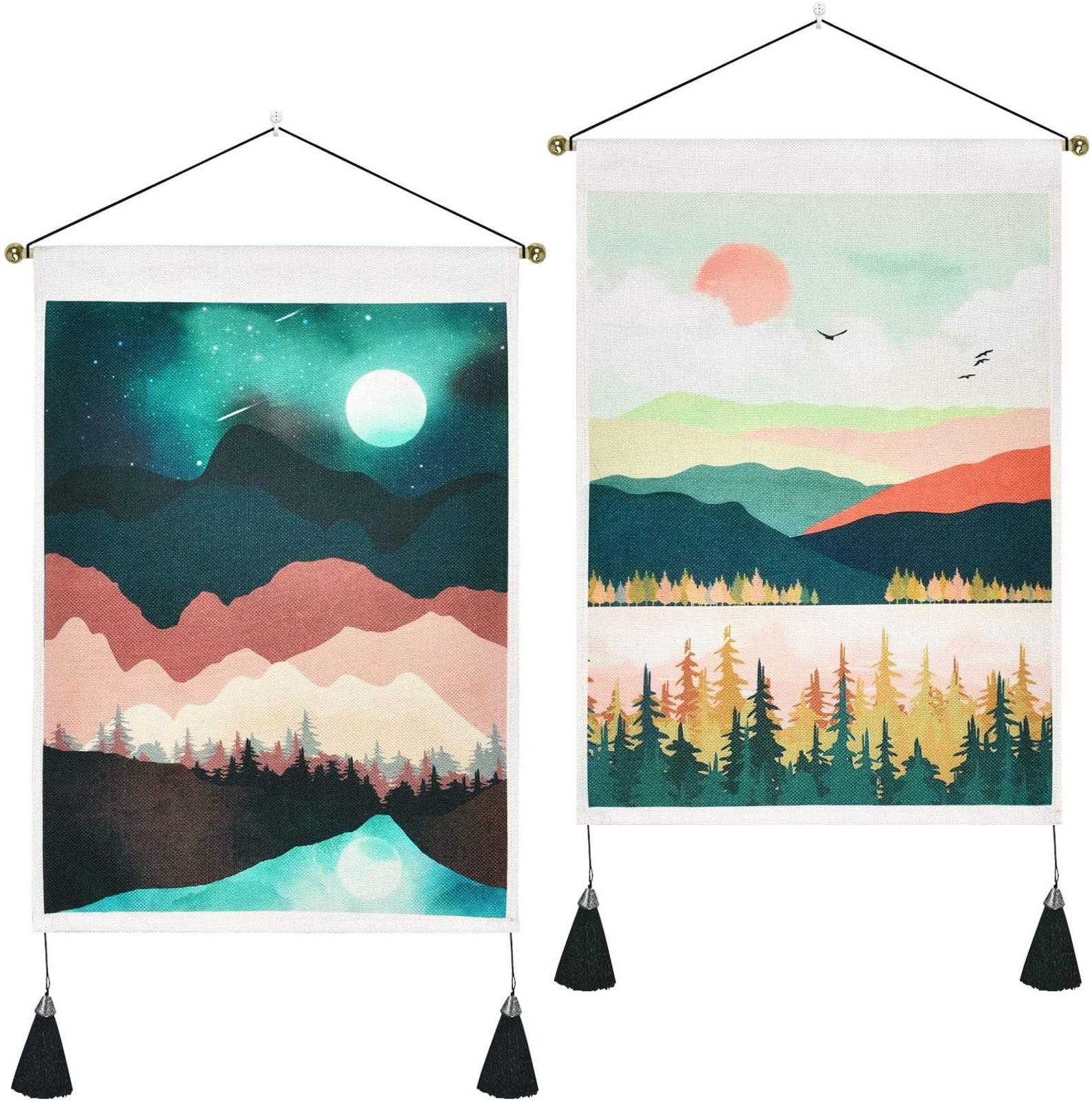 Pack of 2 mountain tapestry wall hanging wall art home decor  Etsy