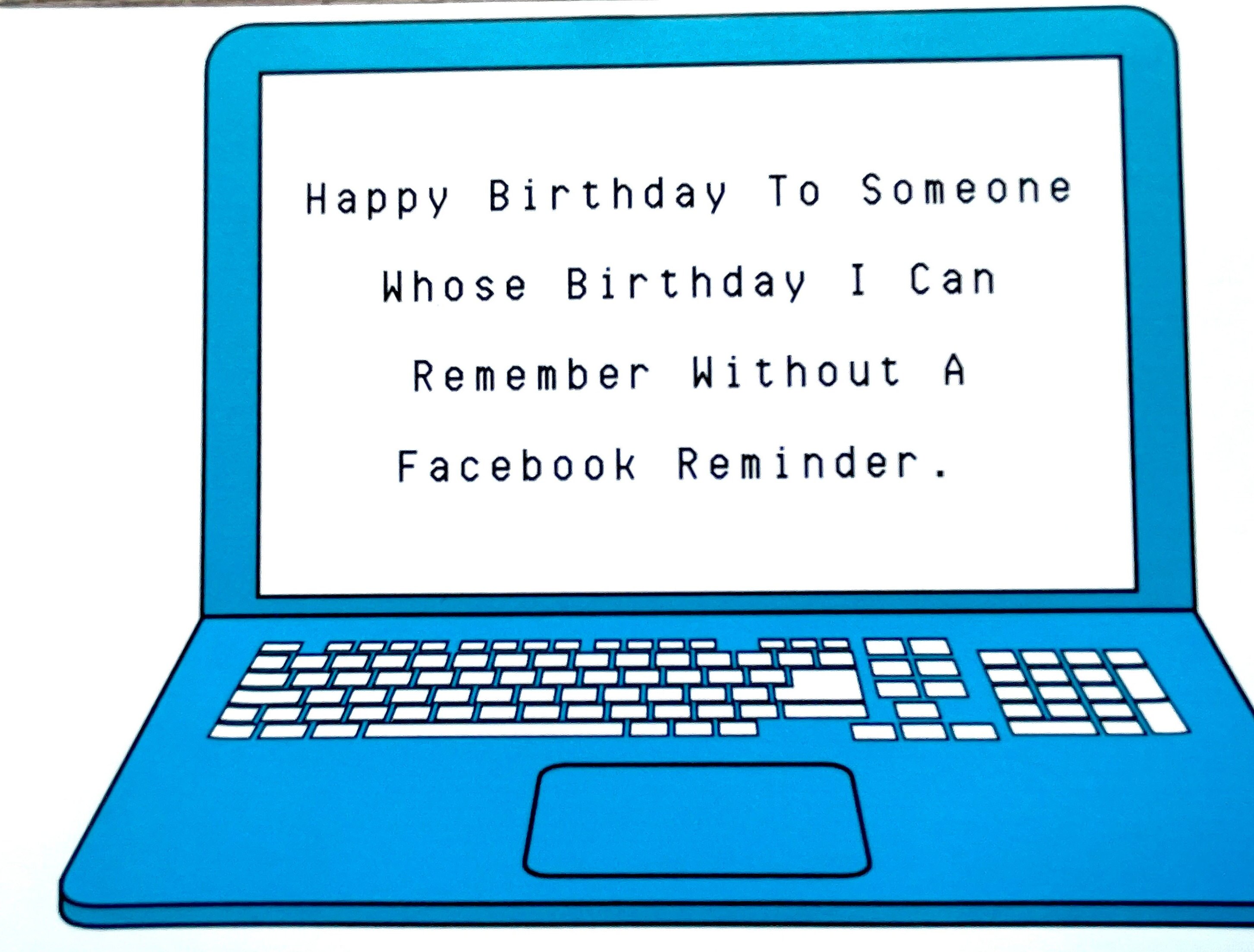Facebook reminder birthday card funny social media birthday Etsy