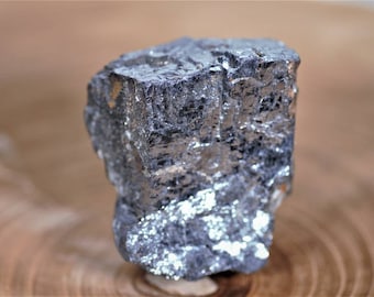 Ejemplar de galena marroquí: cristal gris natural en bruto, chakra raíz