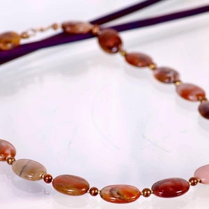 Handmade Picasso Jasper Necklace: Boho Gemstone Jewelry