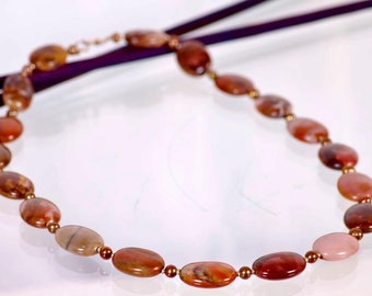 Handgemachte Picasso Jaspis Halskette: Boho Edelstein Schmuck