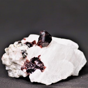 Exquisite Andradite Garnet Mineral Specimen on Feldspar and Tourmaline - Natural Rough Crystal Cluster Gift for Home Decor and Collection