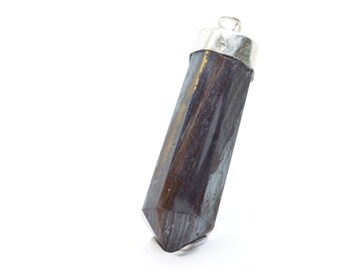 Facetterat tigerögahänge: 925 sterlingsilver, unisex ädelstenssmycken