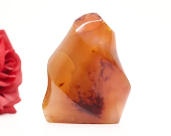 Madagaskar-Karneol-Achat-Flamme – Polierter Sakralchakra-Kristallstein
