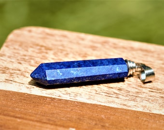 Natural Lapis Lazuli Pendant – Handmade Afghan Blue Stone Necklace – Healing Crystal Jewelry – Unisex Gift