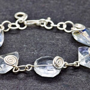 Verstellbares Kristall Armband: Neu-Silber Schmuck Glas Geschenk