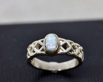Crystal Opal Ring: Radiant Healing and Creative Inspiration - Handmade Jewelry Unique Boho Vintage Gift for Her