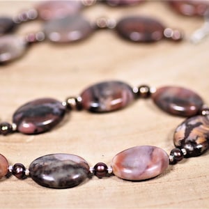 Natural Picasso Jasper Necklace: Handmade Beaded Boho Jewelry