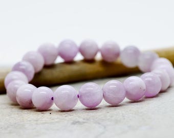Pink Kunzite Bracelet: Heart Chakra Healing Crystal Jewelry, Afghanistan