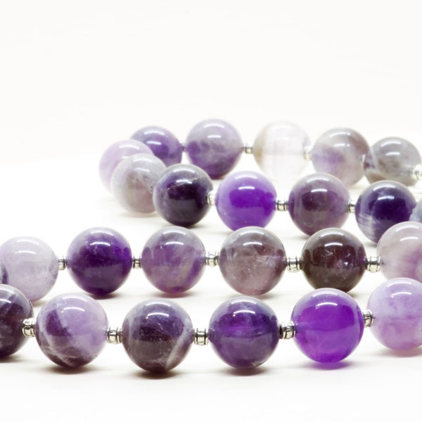 Potencia tu esencia con el collar de amatista - Chakra de la corona - Joyería de cristal púrpura pulido natural hecho a mano Regalo espiritual vintage