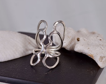 Adjustable New-Silver Ring: Handmade Boho Jewelry Gift