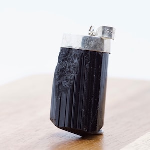 Protective Black Tourmaline Pendant - Natural Rough Crystal Jewelry for Unique Minimalist Boho Unisex Gift